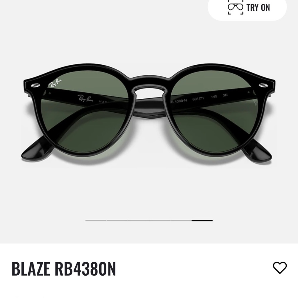 Rayban matte black Blaze round sunglasses